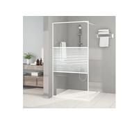 vidaXL Paroi de douche pour passage piétonnier 100x195 cm blanc ESG verre clair