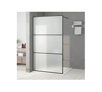vidaXL Paroi de douche pour passage piétonnier noir 115x195 cm verre ESG mat
