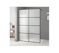 vidaXL Paroi de douche pour passage piétonnier noir 140x195 cm verre ESG mat