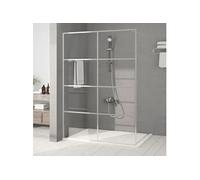 vidaXL Paroi de douche pour passage piétonnier - argenté - 140x195 cm - ESG-verre clair