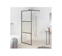 vidaXL Paroi de douche pour douche à l'italienne 80x195 cm ESG semi-mat noir