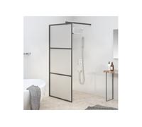 vidaXL Paroi de douche à l'italienne 80x195 cm ESG mat noir