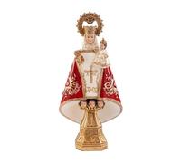 Inmaculada Romero IR Figurine Vierge De Covadonga 30 Cm. Sculpture La Santina Asturias Manteau Rouge en Résine