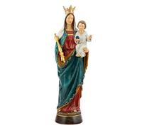 Inmaculada Romero IR Vierge Marie Auxiliatrice, Figurine Religieuse De 40 Cm en Résine Colorée avec Socle.