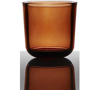 innaGLAS Bougeoir Nick, Cylindre/Rond, Orange Transparent, 7,5cm, Ø7,5cm - Photophore/Verre à Bougie