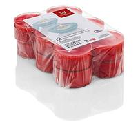 innaGLAS Lot de 12 Bougies décoratives Kenny, 2,1cm, Ø5,6cm, 8h | Rouge Rubis - Maxi Bougies Chauffe-Plat