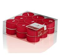 innaGLAS Lot de 18 Bougies de Table Kenny, Rouge Rubis, 1,8cm, Ø3,8cm, 4h | Bougies Chauffe-Plat