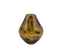 innaGLAS Vase, Motif léopard, Brun-Transparent, 15cm, Ø12cm | en Verre bombé Russell - Vase à Fleurs
