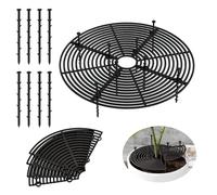 INNAL 2 Pièces 30CM Grille Protection Plante Cache-Pot de Fleurs en Grille | Grillage Pot de Fleurs avec 16 Piquets de Sol Couvercle Inférieur Découpable,pour Rotéger Les Plantes,Les Enfants(Noir)
