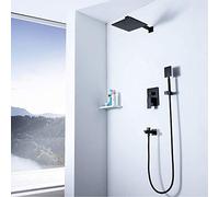 Innand Black Square cm Set Booster Top Spray Copper Shower Robinet Système de Douche 3 Modes Non rouillés