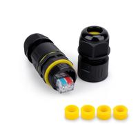 Innfeeltech 1 pièce Boîtier de jonction étanche amélioré Connecteur de câble extérieur, connexion rapide M25, D22 pour câble de 5 à 8 mm, avec 4 pièces de serre-fil et bouchon en caoutchouc