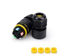 Innfeeltech 1 pièce Boîtier de jonction étanche Connecteur de câble extérieur, connexion rapide M25, 5 pôles pour câble de 5 à 8 mm, avec 4 pièces de serre-fil et bouchon en caoutchouc