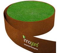 innogard Bordure de Gazon en Acier Corten épaisseur 1mm - 10m x 15cm | Bande de bordure pour pelouse, délimitation et bordure de parterres, bordure de parterre souple