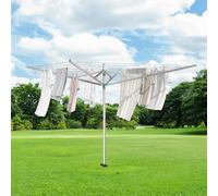Innotic Étendoir à Linge d'extérieur avec Corde à Linge de 56 m et Manchon de Sol, en Acier Inoxydable, imperméable, réglable en Hauteur, Pliable, Charge maximale de 28 kg