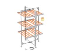 Innotic Séchoir à Linge Chauffant Pliable, Électrique, 230W, 24 Barres Chauffantes, 111x59x62 CM, avec Roues, Blanc