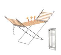 Innotic Séchoir à Linge électrique, Etendoir Chauffant Pliable, 18 Séchoirs à Tubes Chauffants, 230W, 145 * 94 * 54CM, Aluminium Argenté, Séchage Rapide Et Sûr.