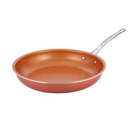 Innovacook Poêle à frire en céramique en cuivre de 30 cm - Batterie de cuisine innovante à double couche - Convient à toutes les plaques de cuisson - Style cuivre - Orange