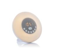 InnovaGoods® Alarme simulateur de Lever de Soleil, Horloge numérique 12 Sons préréglés, Horloge lumière Naturelle, numérique Radio, Commande Tactile, 3 Modes d'éclairage, 6 Couleurs