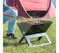 InnovaGoods® Barbecue pliable portable pour charbon de bois Foldyq, cuisinez vos aliments de manière traditionnelle et saine, en acier, idéal pour la maison et le jardin.
