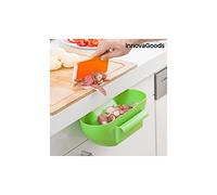 InnovaGoods Coupelle collecte conteneur à déchets épluchures de table cuisine à suspendre tiroir porte avec spatule intégrée Vert, 12 x 16 x 29 cm