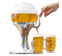 InnovaGoods - Distributeur de Bière Réfrigérant 3,5L, Machine à Jus de Fruits, Fontaine d'alcool avec Réservoir à Glaçons, PMMA Transparent et Argent Métallique, 24x24x42 cm, sans BPA