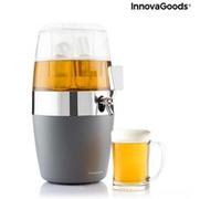 InnovaGoods - Distributeur de bière 4L, Fontaine alcool réfrigérante, Machine à jus de fruits et cocktails, Idéal décoration de réfrigérateur, Transparent, 22 x 26 x 41 cm, ABS