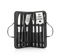 InnovaGoods - Kit d'Ustensiles Barbecue 12 Pièces en Acier Inoxydable, Mallette de Transport, Poignées Anti-Brûlures, Facile à Nettoyer, Noir, Acier