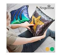 InnovaGoods Mamzelle O Sequeens Coussin sirène avec Housse à Paillettes Magiques, Polyester, doré, 40 x 17 x 40 cm