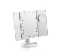 InnovaGoods® Miroir grossissant avec LED 4 en 1 Ledflect, Parfait pour Le Maquillage, Les Soins de la Peau et Autres tâches, avec 4 Niveaux de grossissement différents, lumière LED et Design Compact
