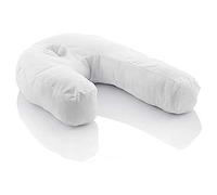 InnovaGoods - Oreiller Ergonomique U pour Position Latérale, Soutien Sommeil Réparateur, Confort Respirant Doux, Idéal Grossesse, Blanc, 39x57x14 cm, Polyester