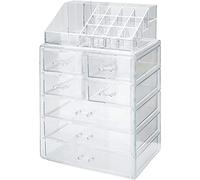 InnovaGoods® Organisateur de maquillage Bioy, maquillage bien rangé et à portée de main, avec 12 compartiments différents, design en bois et pieds antidérapants, idéal pour les personnes qui se maquil