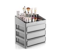 InnovaGoods Organisateur de maquillage – 3 tiroirs, plateau amovible (9 compartiments), gris