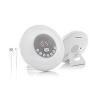 InnovaGoods® Réveil de l'aube Rechargeable avec Haut-Parleur Slockar, réveil Naturel et agréable, Rechargeable et Design élégant, idéal pour la Maison.