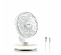 InnovaGoods Ventilateur de bureau rechargeable Ø6,6'' Blanc
