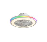 Ventilateur de plafond avec éclairage, silencieux, pales dissimulées, 6 vitesses, moteur à courant continu, télécommande InnovaGoods
