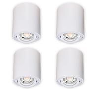 INNOVATE LED Spot en saillie orientable à 35° | Spot de plafond compact GU10 | Spot à poser moderne IP20 | Spot de plafond plat | Downlight apparent sans ampoule | 4 pièces, blanc rond