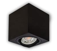 INNOVATE LED Spot en saillie orientable à 35° | Spot de plafond compact GU10 | Spot à poser moderne IP20 | Spot de plafond plat | Downlight apparent sans ampoule | 1 pièce, noir carré