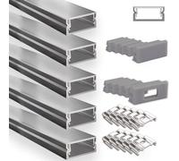 INNOVATE U-15 Profilé en aluminium pour ruban LED 2M Argent Dif. Opal 5x | Profilé en aluminium pour ruban LED 2M Convient pour bandes LED jusqu'à 15 mm Compatible Philips hue & Govee