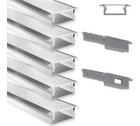INNOVATE U-15 Profilé en aluminium pour ruban LED 2M Argent Dif. Opal 5x | Profilé en aluminium pour ruban LED 2M Convient pour bandes LED jusqu'à 15 mm Compatible Philips hue & Govee