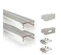 INNOVATE U-15 Profilé en aluminium pour ruban LED 2M Blanc Dif. Trans 2x | Profilé en aluminium pour ruban LED 2M Convient pour bandes LED jusqu'à 15 mm Compatible Philips hue & Govee