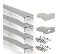 INNOVATE U-15 Profilé en aluminium pour ruban LED 2M Blanc Dif. Trans 4x | Profilé en aluminium pour ruban LED 2M Convient pour bandes LED jusqu'à 15 mm Compatible Philips hue & Govee