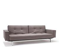 Innovation Living Canapé-lit avec accoudoirs Splitback - gris - Mixed Dance - orme foncé, conique