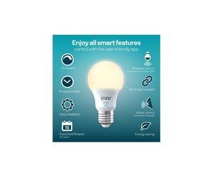 INNR Ampoule connectée E27 -Wifi Direct - Pack de 2 ampoules Blanc Chaud 2700 K Intensité réglable.
