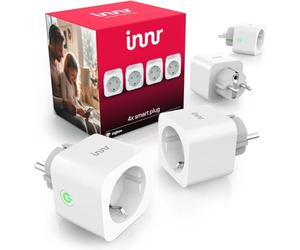 Innr Prise Connectée, 16A, pour Hue* et hubs Zigbee, 4-pack | Smart Plug, avec Contrôle de l'énergie, Répéteur Zigbee