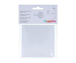 INNSPIRO Adhésif mousse 3D carré blanc 400u, 5 x 5 mm 2 mm épaisseur