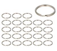 INNSPIRO Double anneau pour porte-clés métallique argenté diamètre 25 mm (22 mm) 24u.