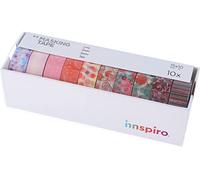 INNSPIRO Lot de 10 rubans masking tape Washi Série florale