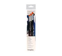 INNSPIRO Lot de 3 pinceaux synthétiques en Langue de Chat n° 4, 8, 12 pour Acrylique, Aquarelle, Gouache, Huile, idéal pour débutants et Professionnels