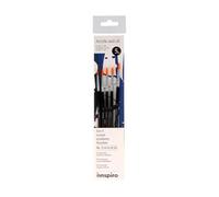 INNSPIRO Lot de 5 pinceaux synthétiques Ronds n° 2, 4, 6, 8, 10 pour Acrylique, Aquarelle, Gouache, Huile, idéal pour débutants et Professionnels