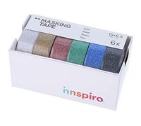 INNSPIRO Lot de 6 rubans masking tape série Glitter